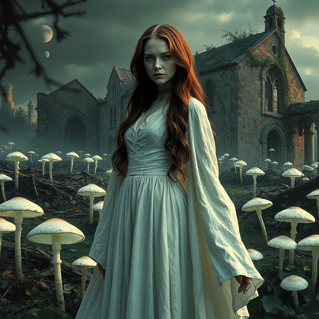 Regal Elizabeth Siddal in Post-Apocalyptic Wonderland