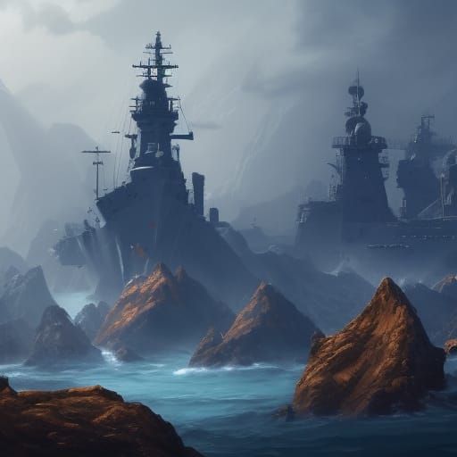 Detailed Matte Painting of Navy Forces