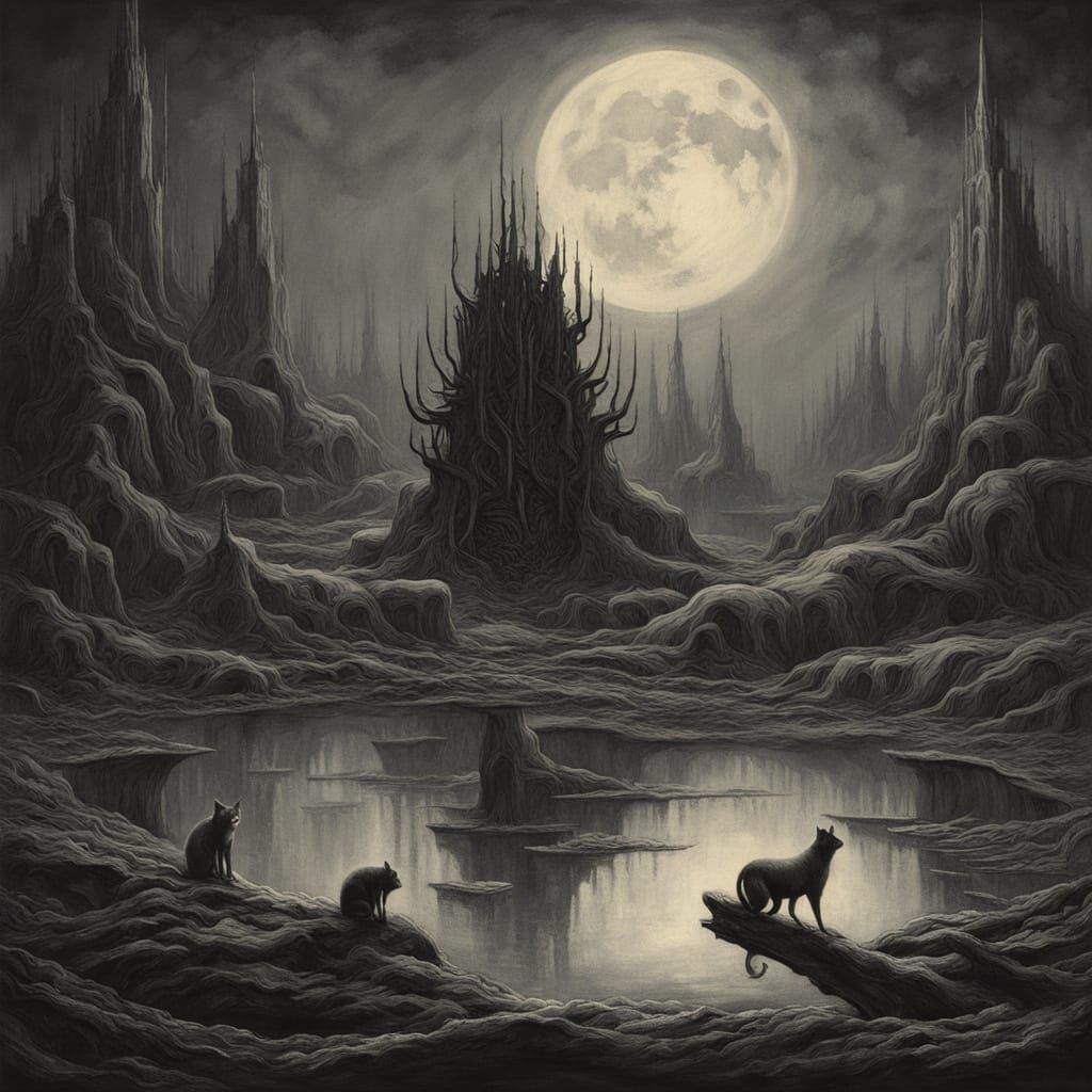 Mogwai in Dark, Surreal Nightmare Scene