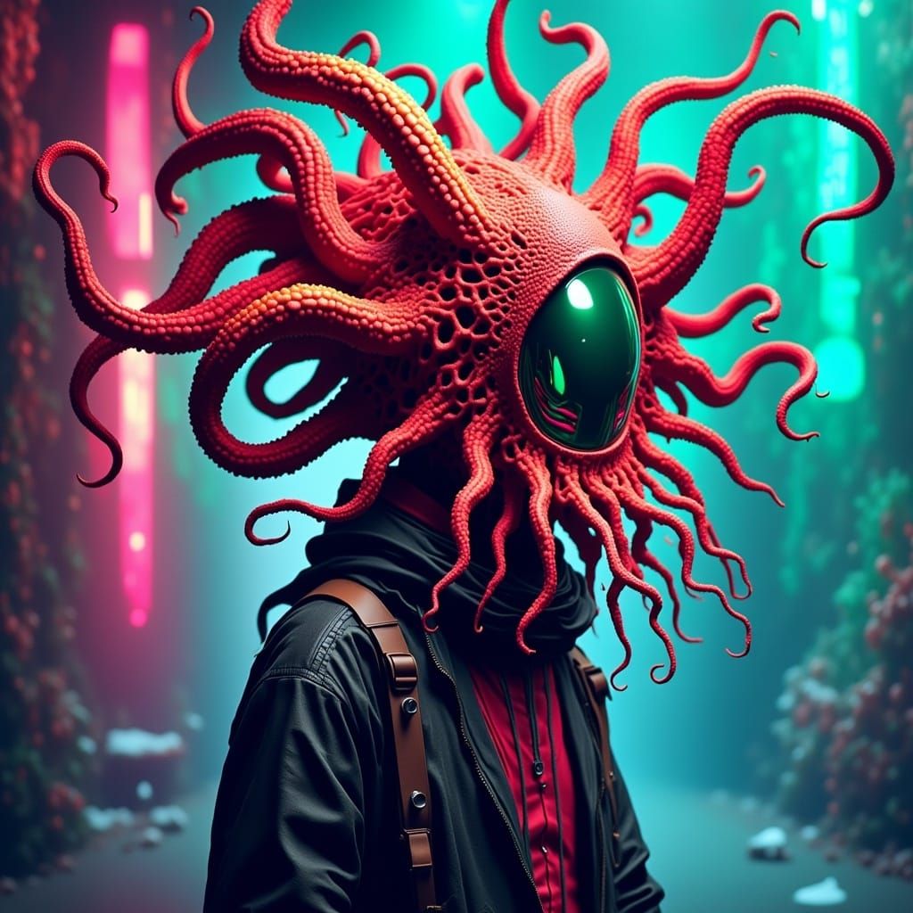 Tentacled Mask: A Digital Illustration