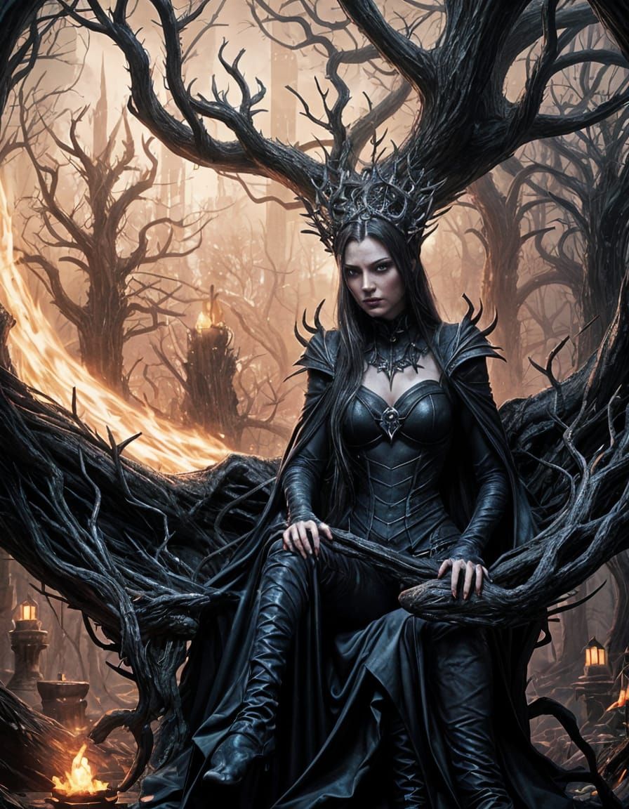 Sinister Woman Portrait in Digital Art Style