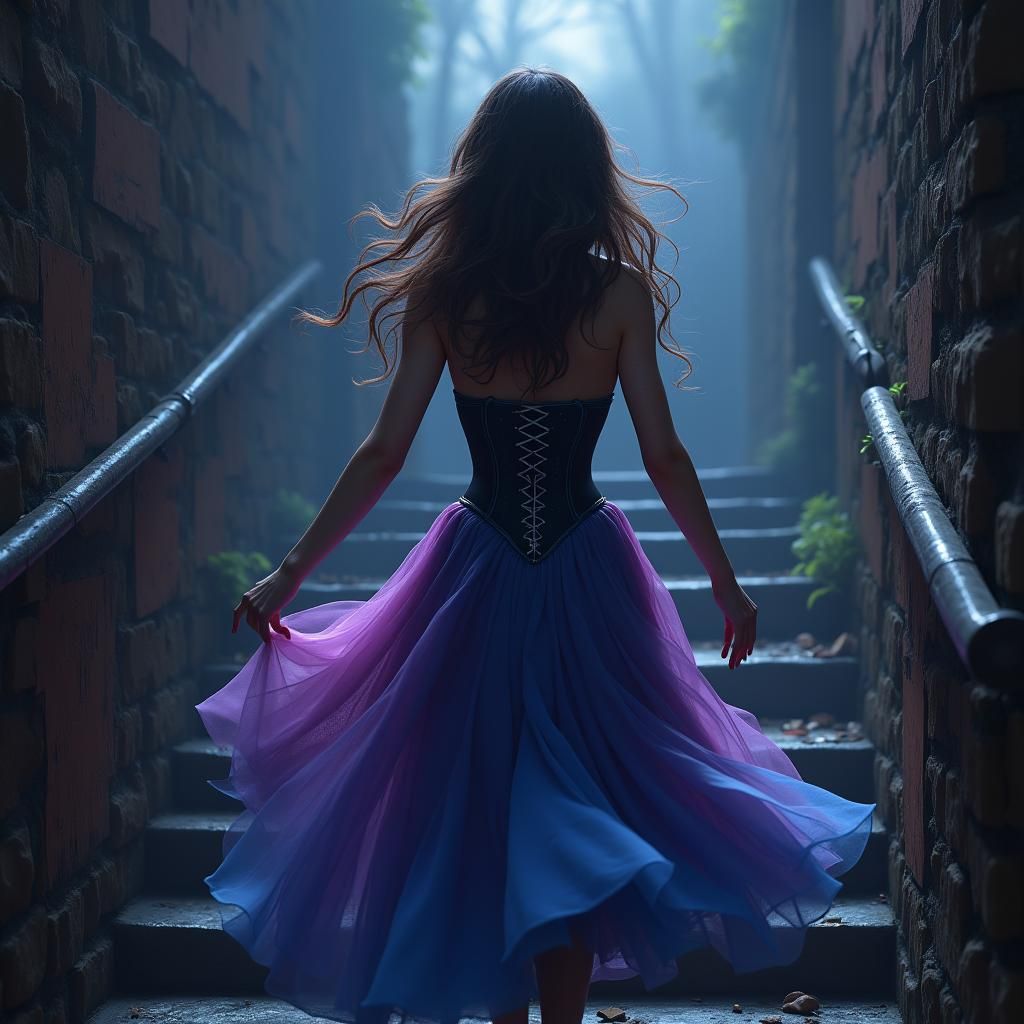 Fantasy Princess Running at Night: Detailed Concept Art