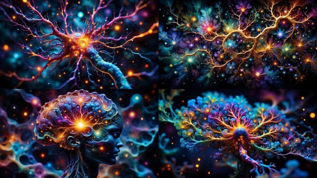 Abstract Neuroscience Art with Intricate Details