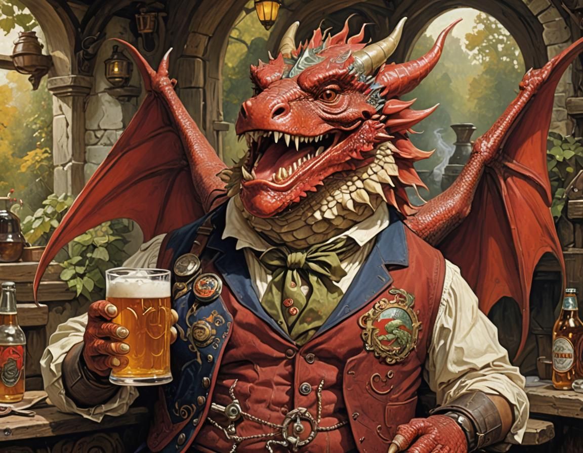 Art Nouveau Dragon Beer Advertisement