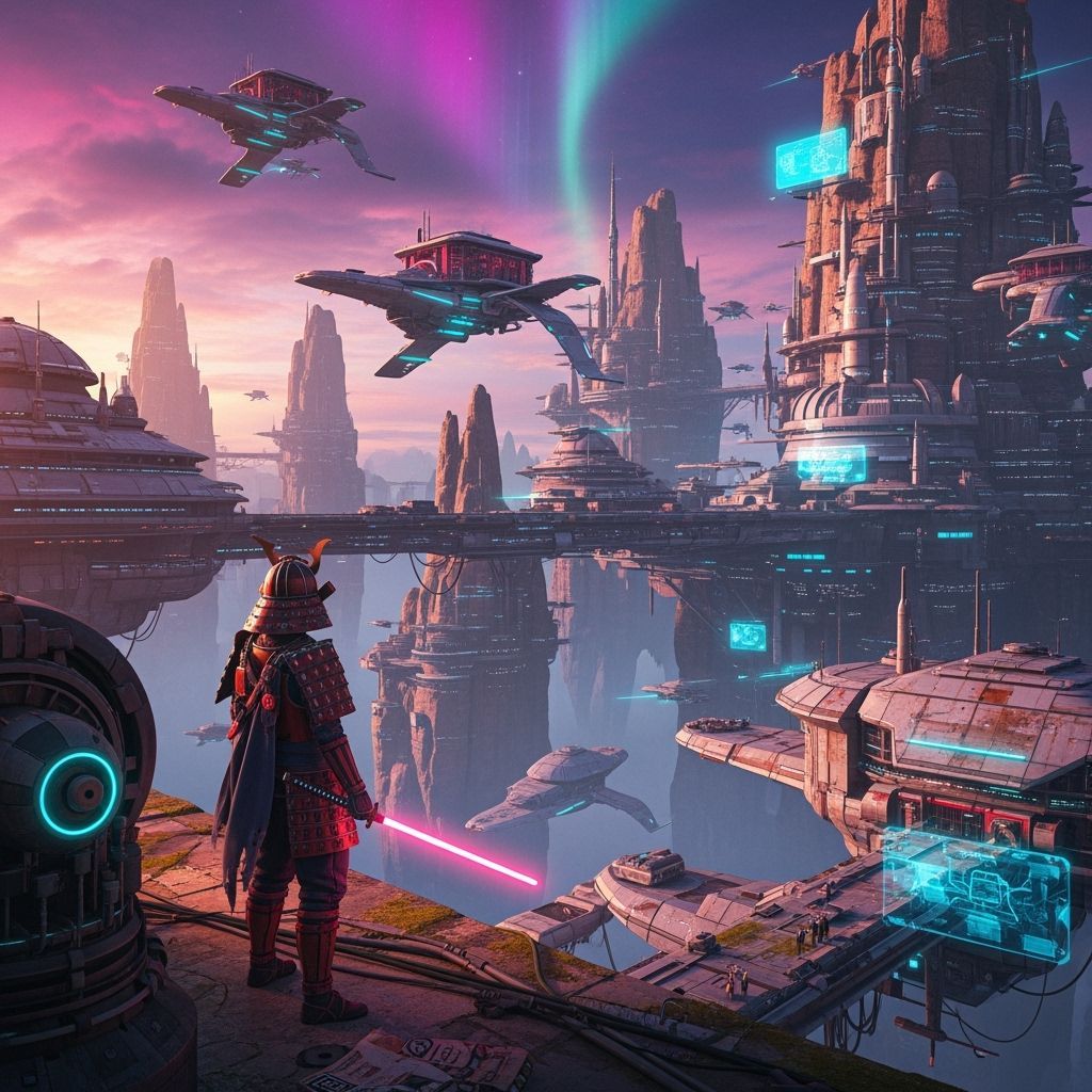 Feudal Galactic Landscape Inspired by Star Wars, as Digital ...