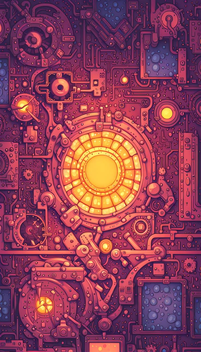 Surreal Colorful Bismuth Moonscape in Digital Art Style