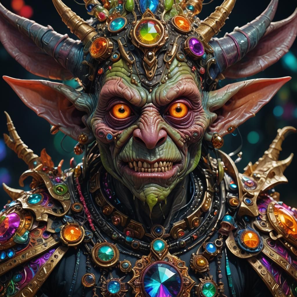 Grotesque Goblin Portrait in Hyperrealistic Digital Art