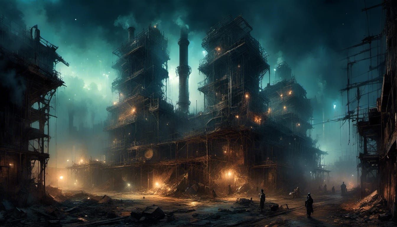 Hyperrealistic Ruins of a Futuristic Power Plant