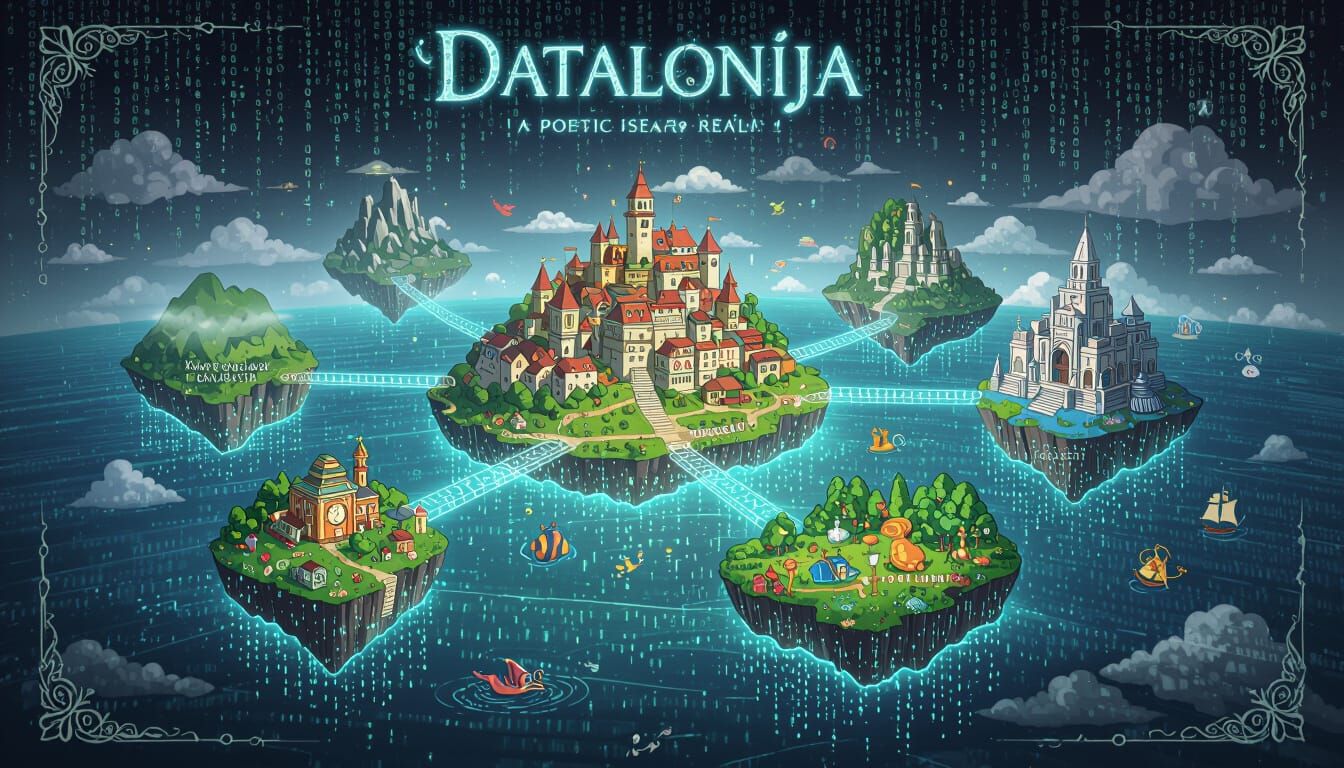 Magical Atlas Map of Datalonija Island Realm