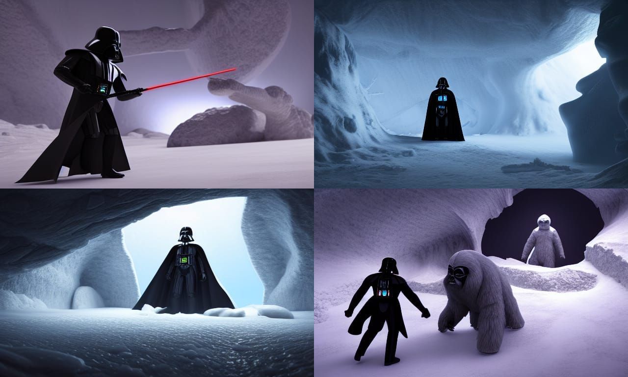 Darth Vader vs Wampa: Ice Cave Showdown