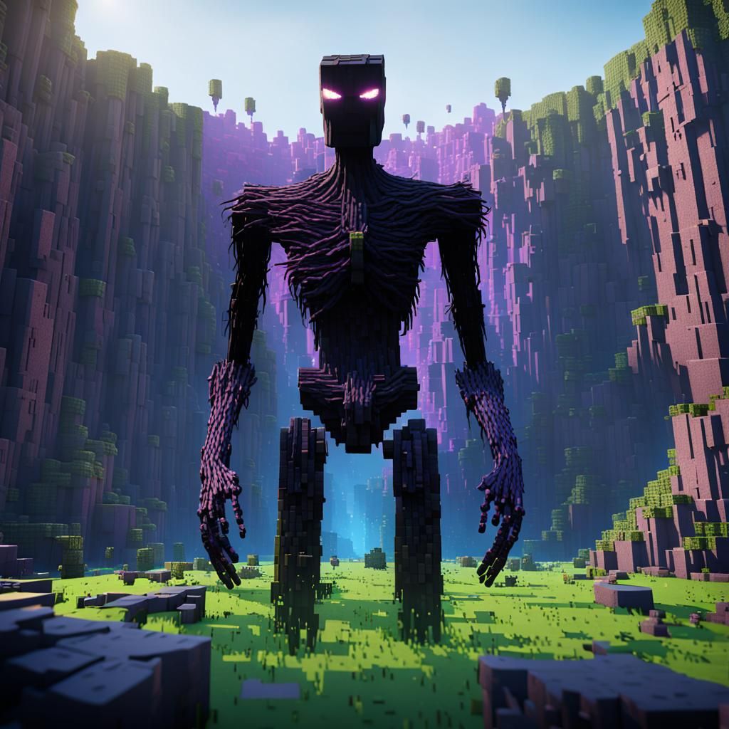 Detailed Minecraft Enderman Matte Painting