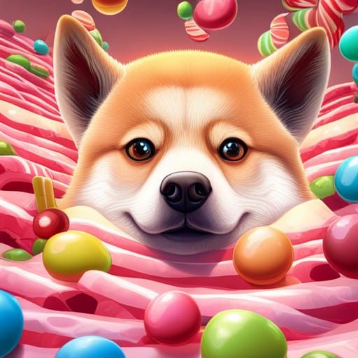 Shiba Inu in Candy Art Style