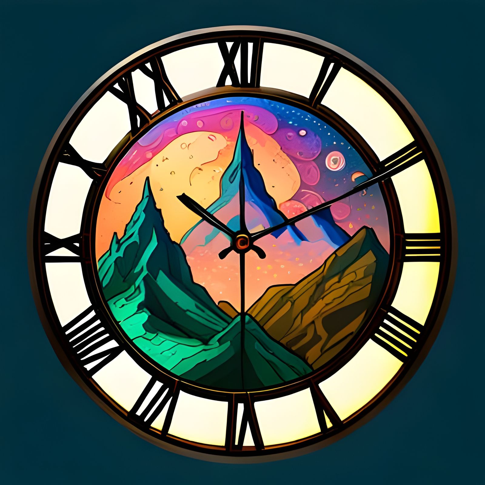 Cosmic Clock: Hyperdetailed Synthwave Fantasy Timepiece