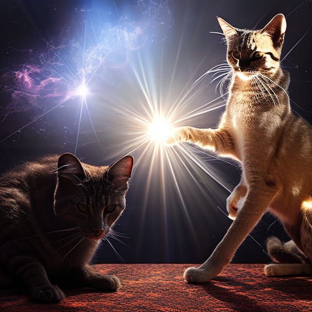 Cats on Antique Furniture in Dreamlike Style