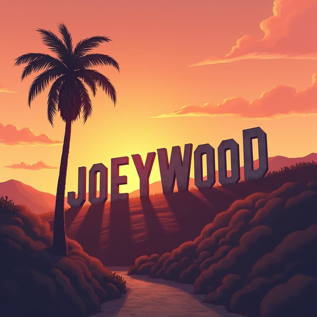 JOEYWOOD Letters at Sunset: Nostalgic California Scene