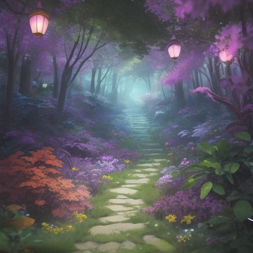 Mystical Nine-Tailed Fox Spirit in Anime Style