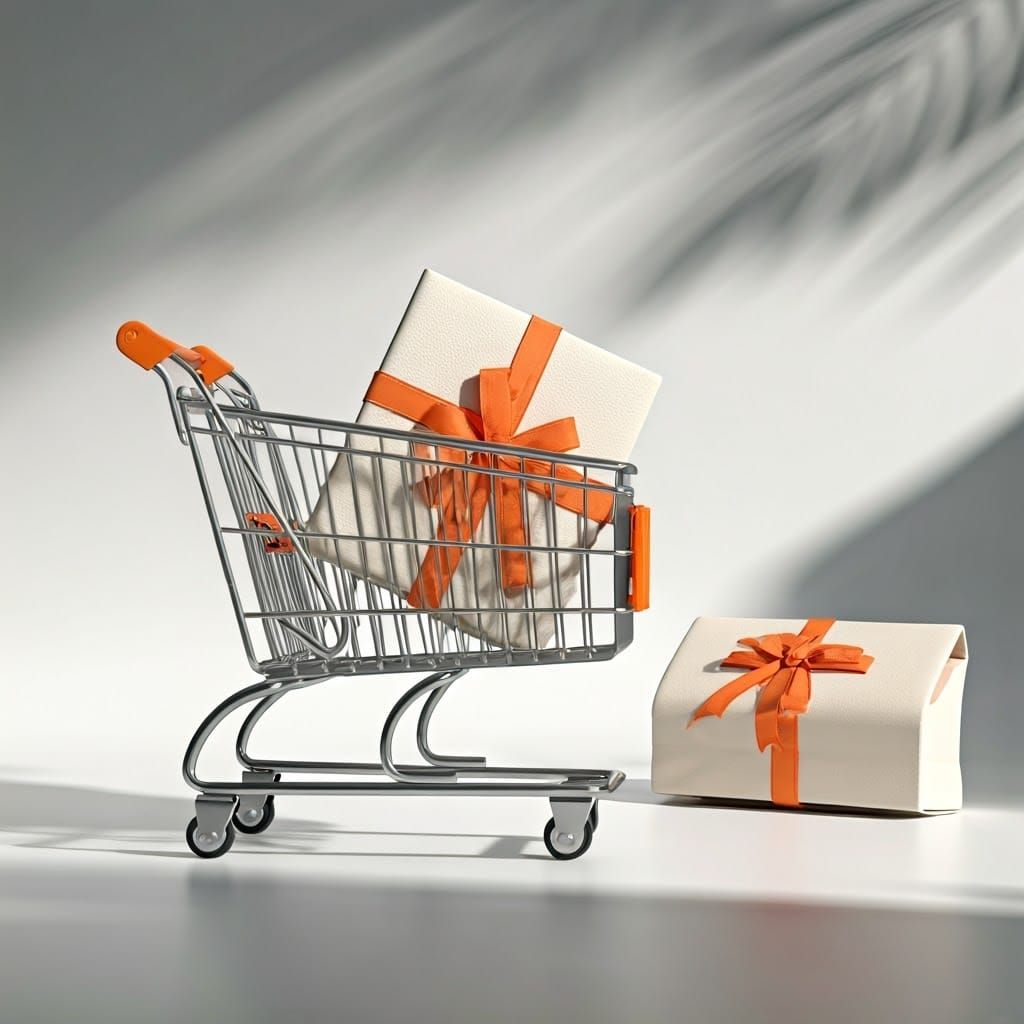 Chrome Shopping Cart with Leather Boxes