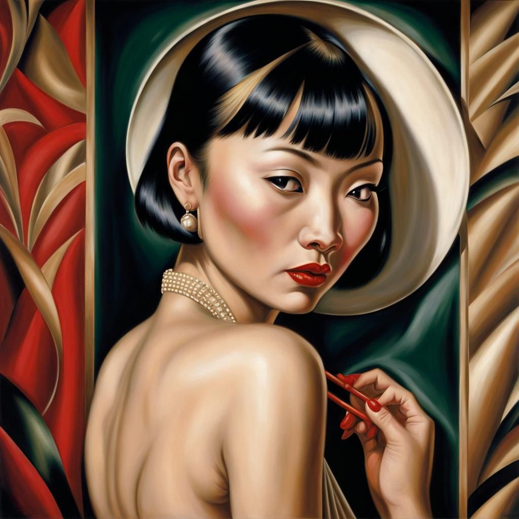 Anna May Wong Portrait in Art Deco Style