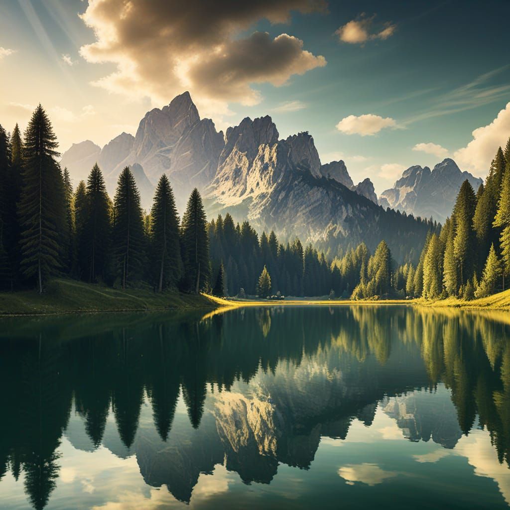 Sport Fishing at Lake Antorno: A Digital Masterpiece