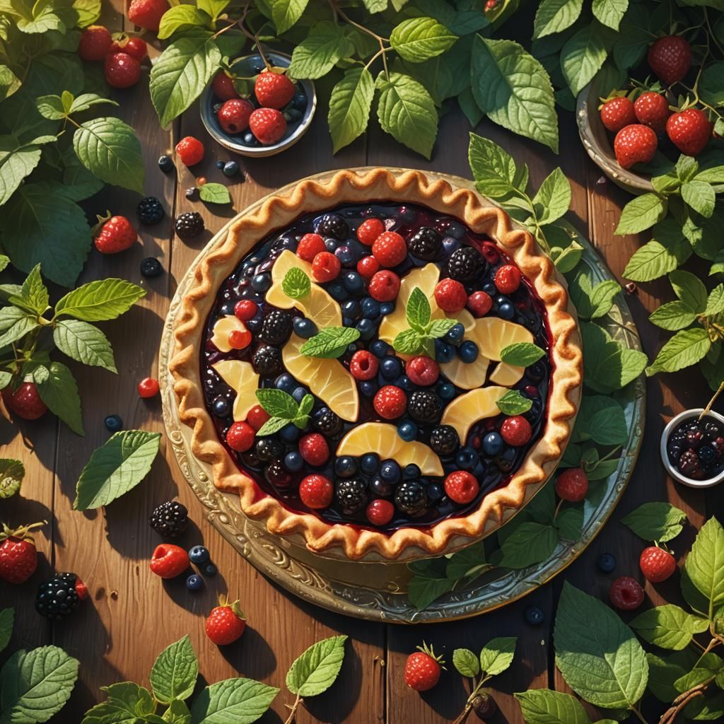 Lush Jungle Berry Pie Still Life
