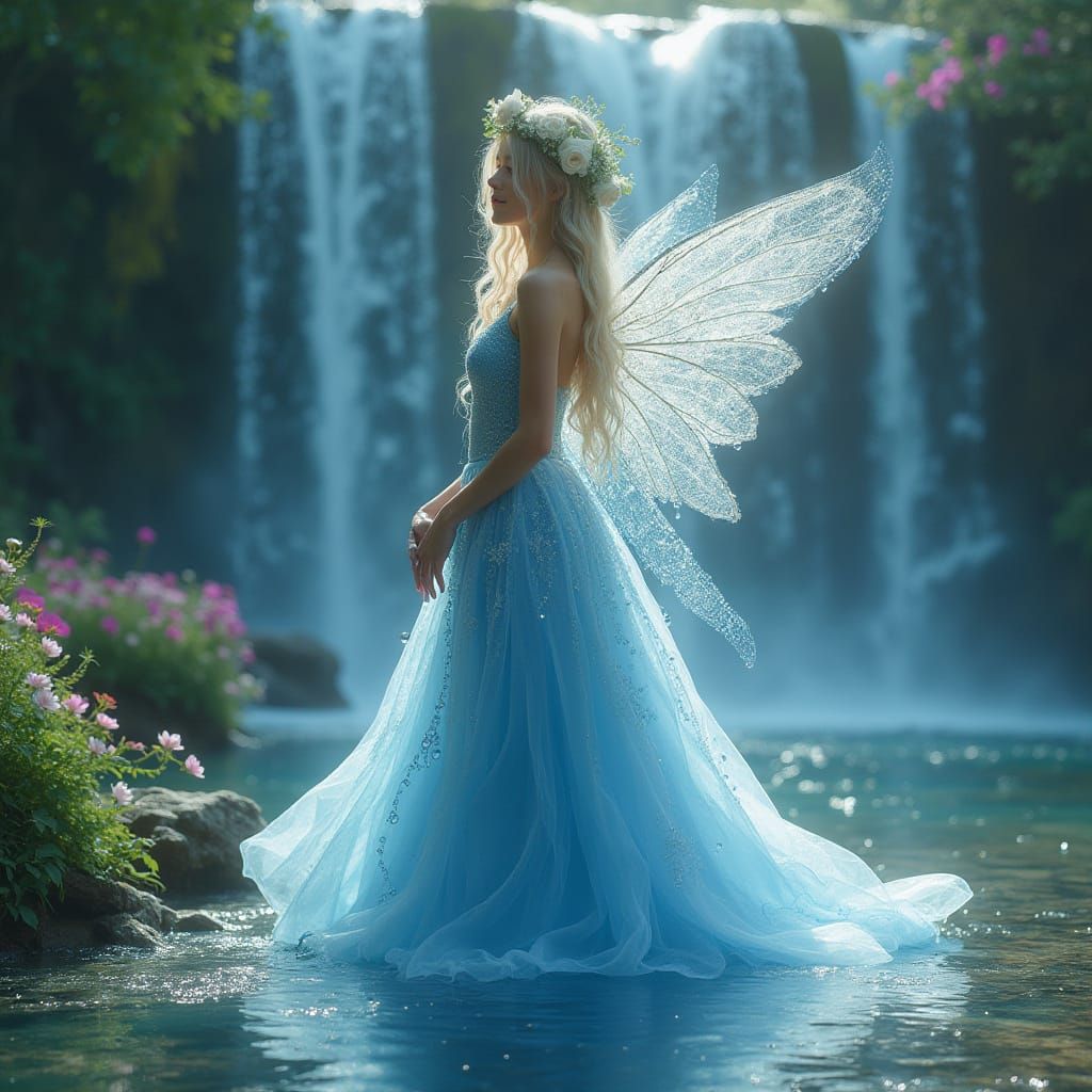 Stunning Water Fairy in Hyperrealistic Style