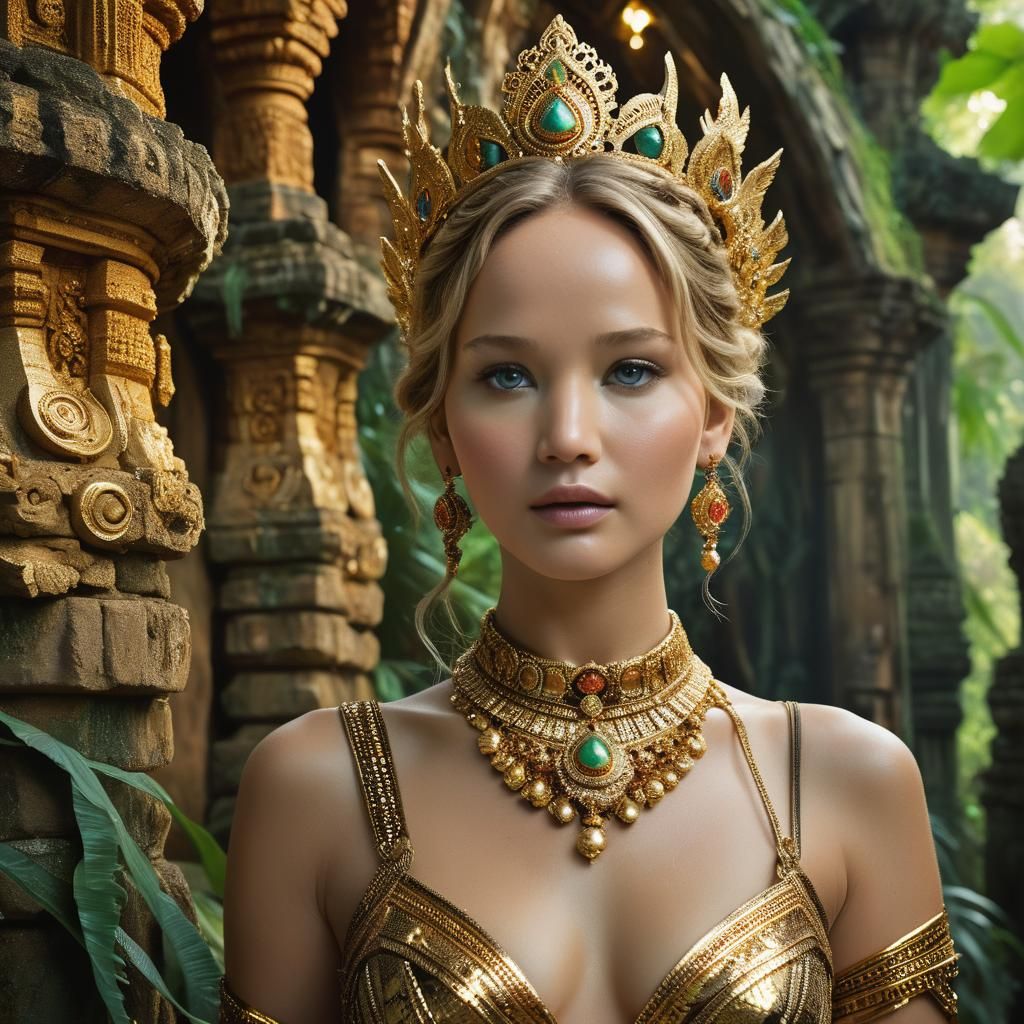 Jennifer Lawrence as Shakti in Ornate Temple Ruins