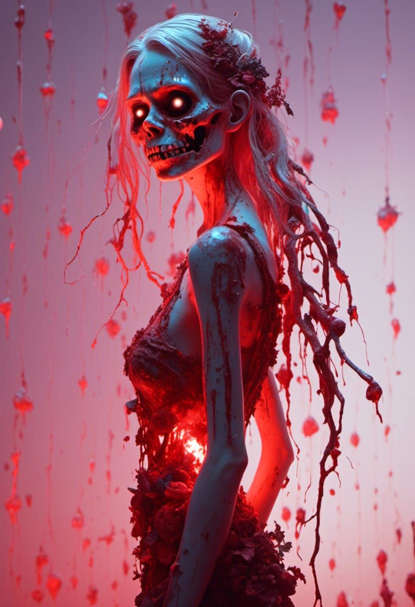 Glowing Scandinavian Woman with Visible Bones