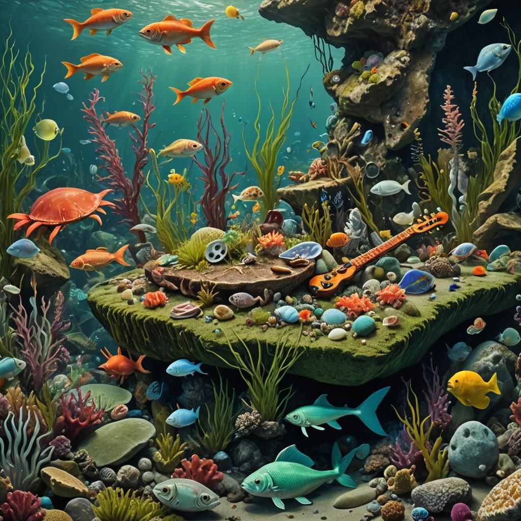 Underwater Symphony: A Marine Orchestra in Deep Color