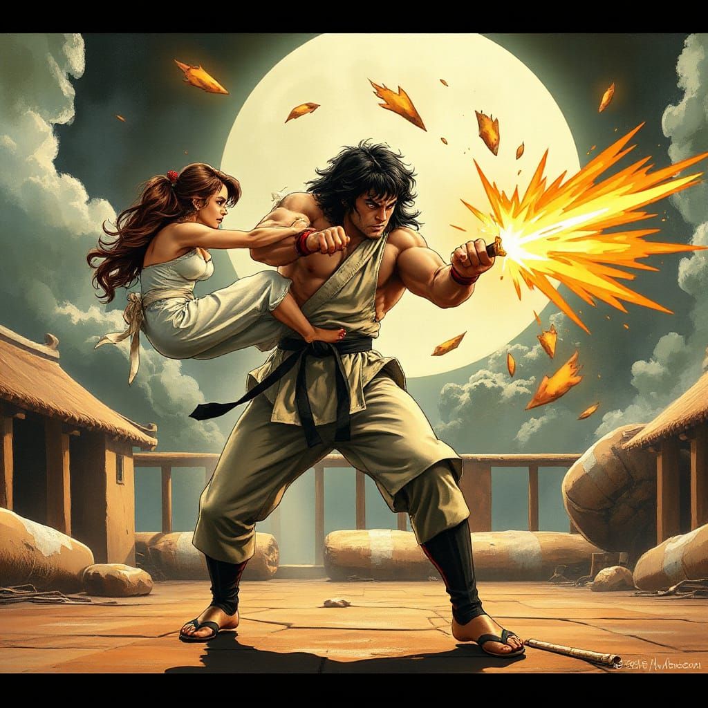 Woman Delivers Decisive Blow in Karate Fight