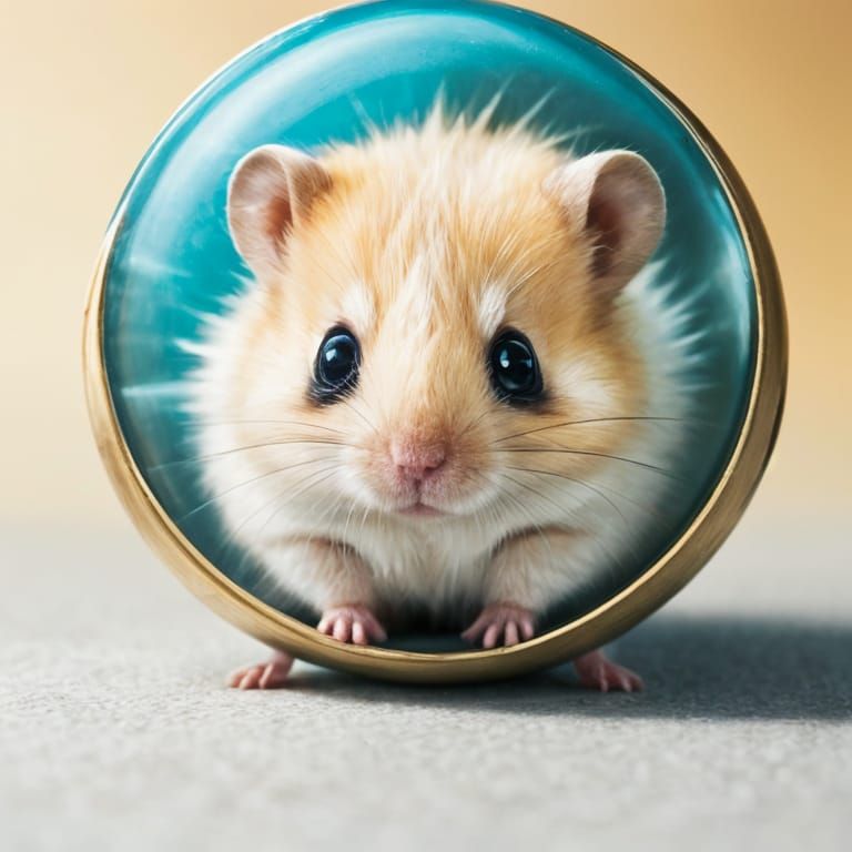 Cute Tiny Hamster Portrait