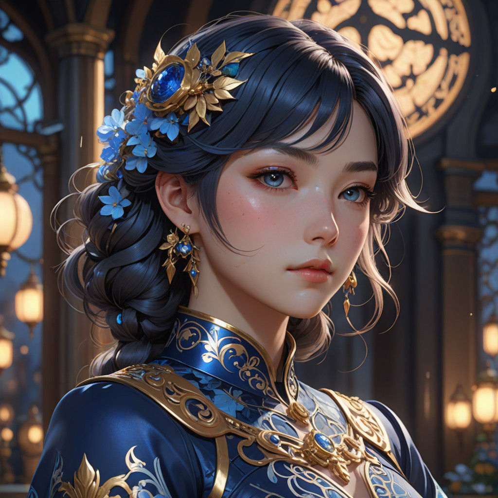 Ethereal Jugendstil Inspired Anime Art