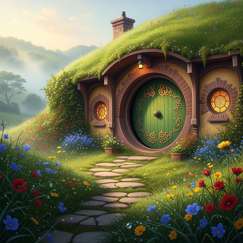 Enchanting Hobbit Villa in a Wildflower Meadow