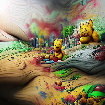 Surreal Winnie the Pooh Matte Painting