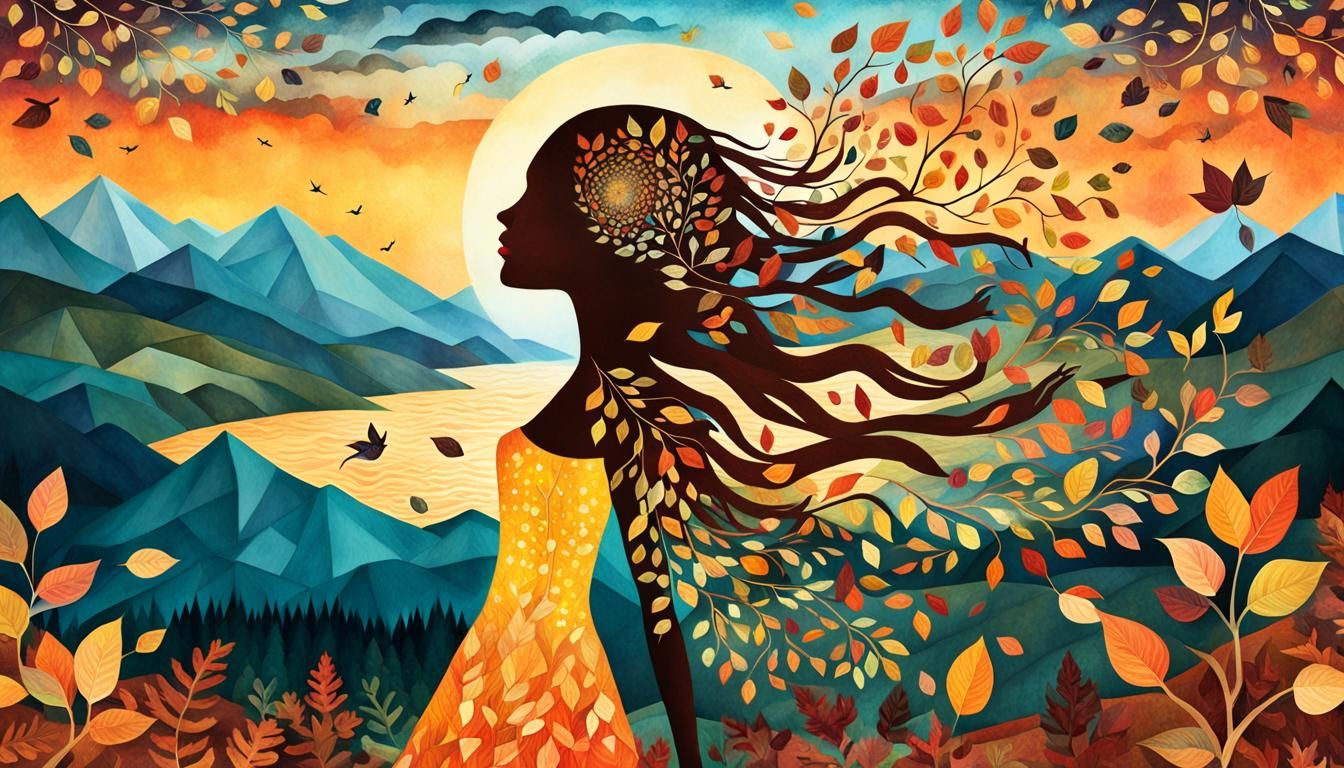 Mesmerizing Fall Paper Collage Art in 8K