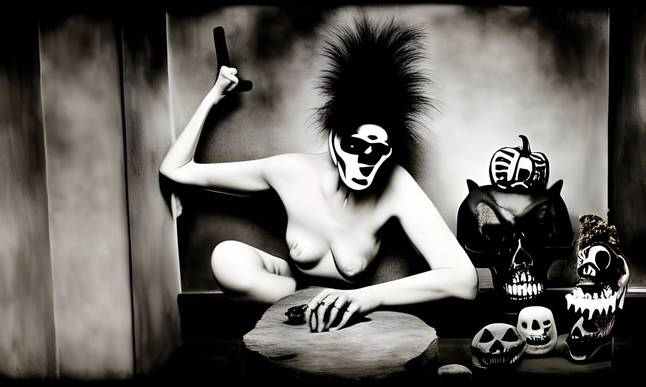 Grim Fantasy Halloween Portrait in Photorealistic Style