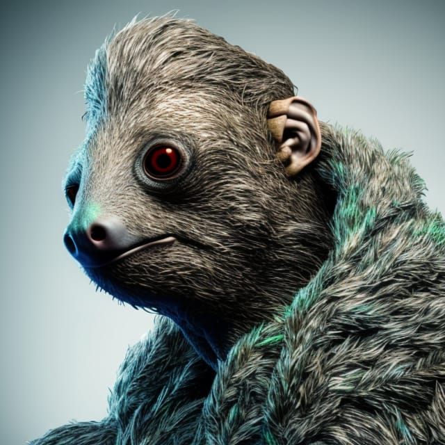 Eldritch Fungal Sloth Portrait in Fantasycore Style