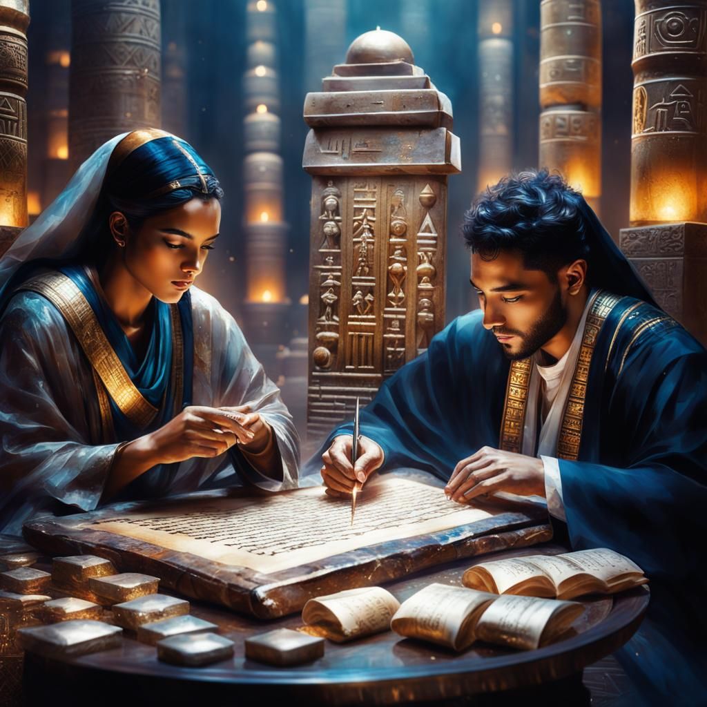 Egyptian Scholars Immersed in Ancient Knowledge