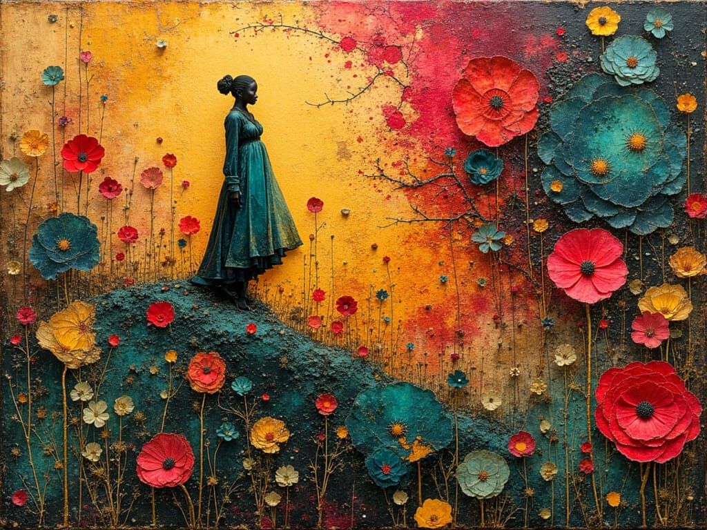 Vibrant Contrasting Colors in Golden-Brown and Teal