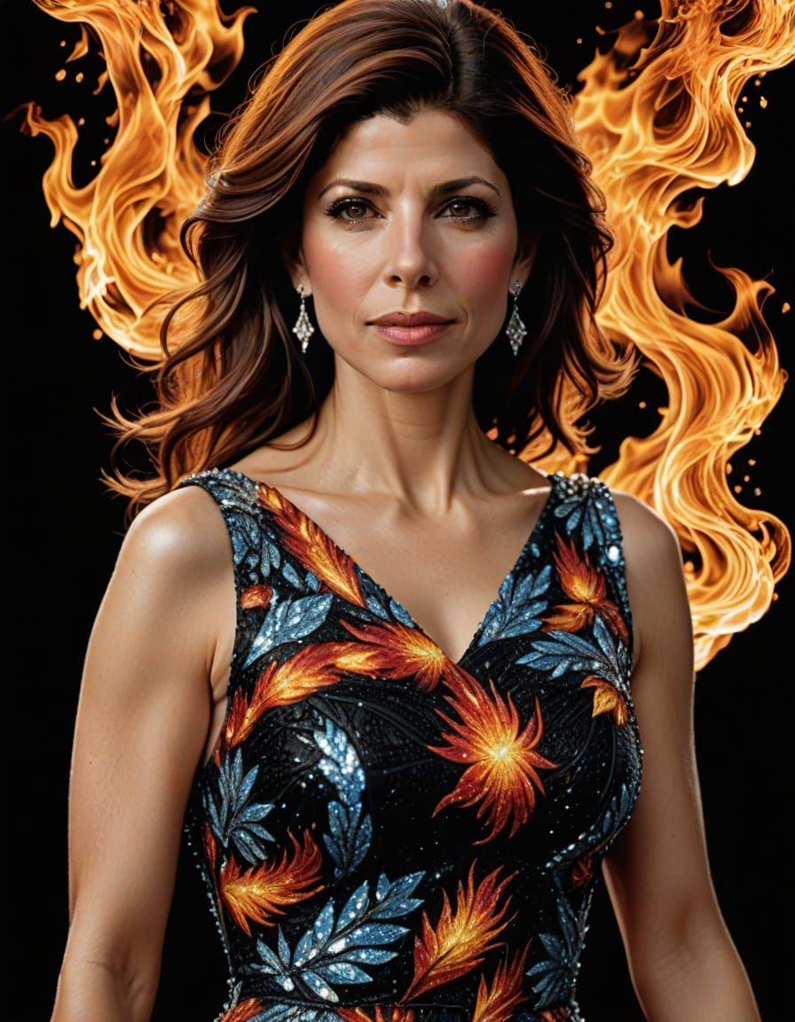 Alluring Fire and Ice Portrait in Photorealistic Style