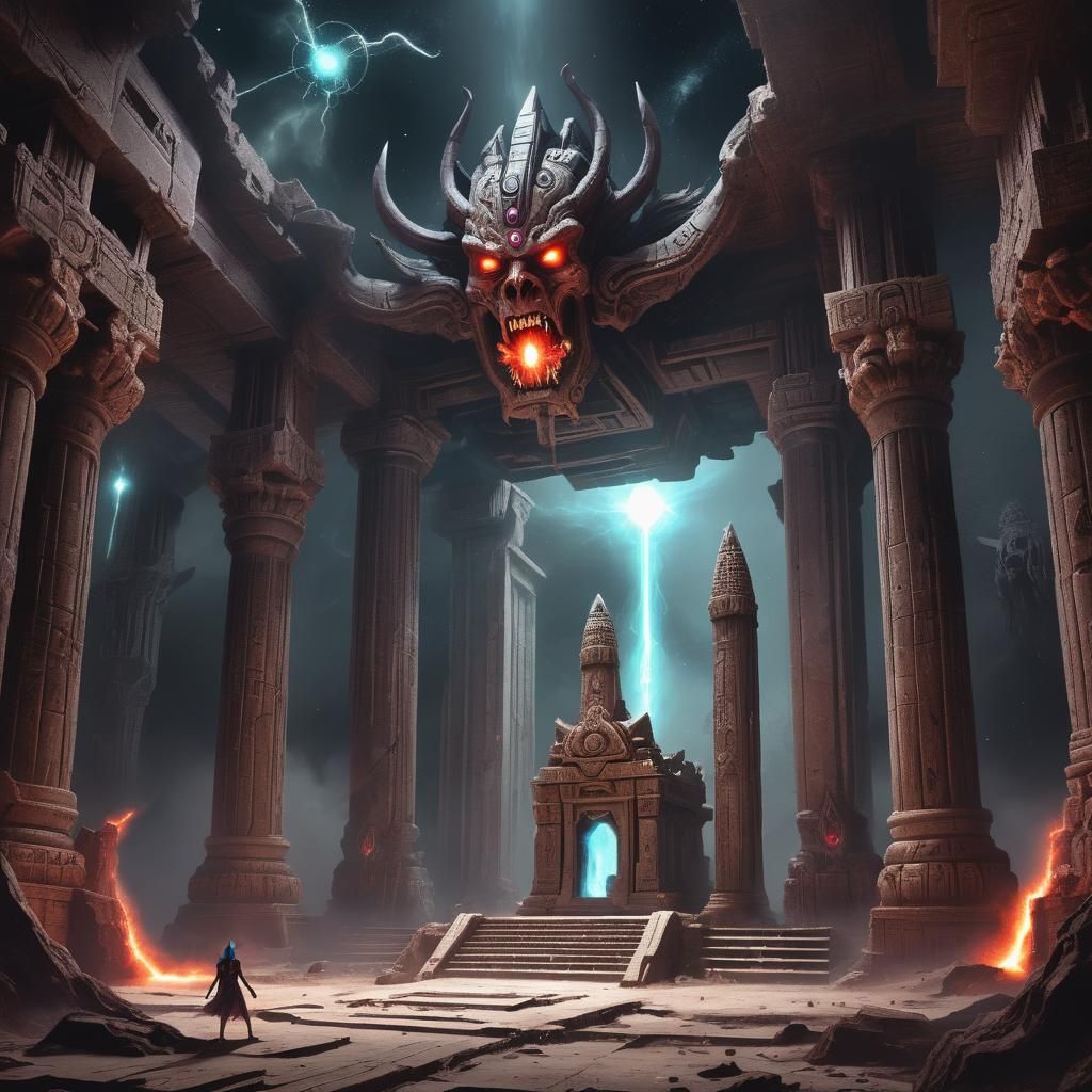 Haunted Galactic Temple with Demon Goddess