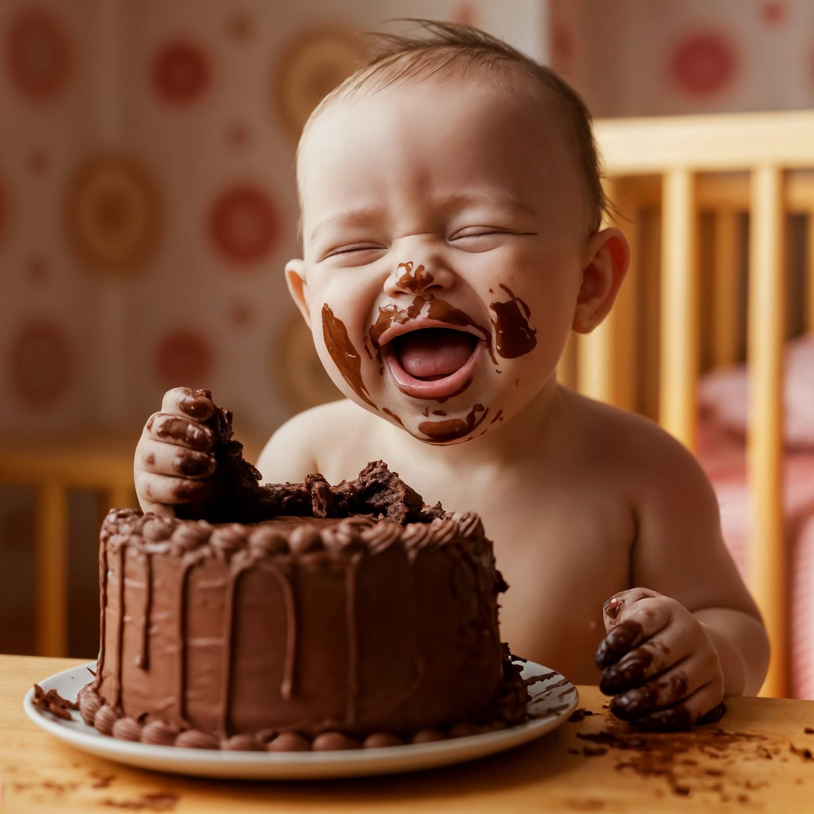 Baby's Delight: Chocolate Cake Indulgence