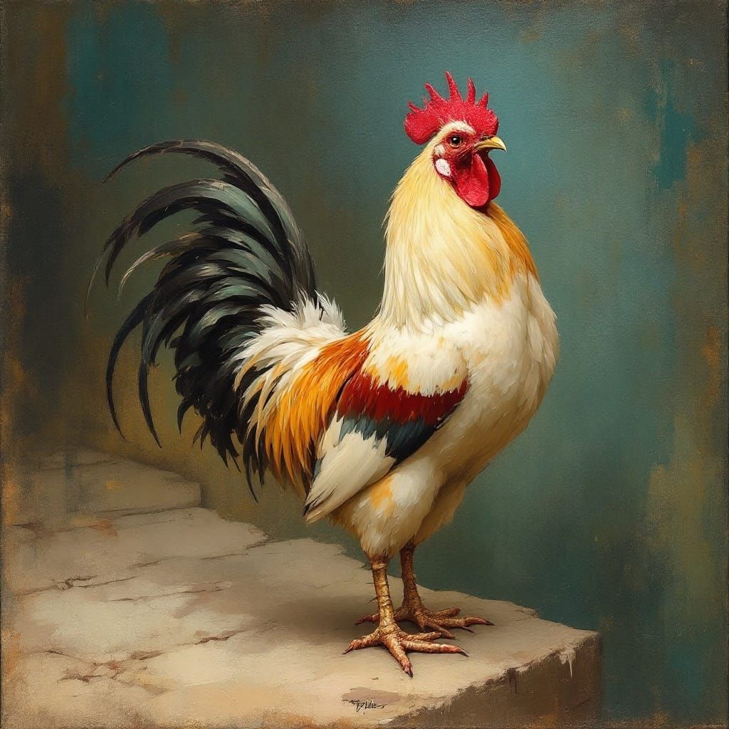 Rooster in Art Nouveau Style