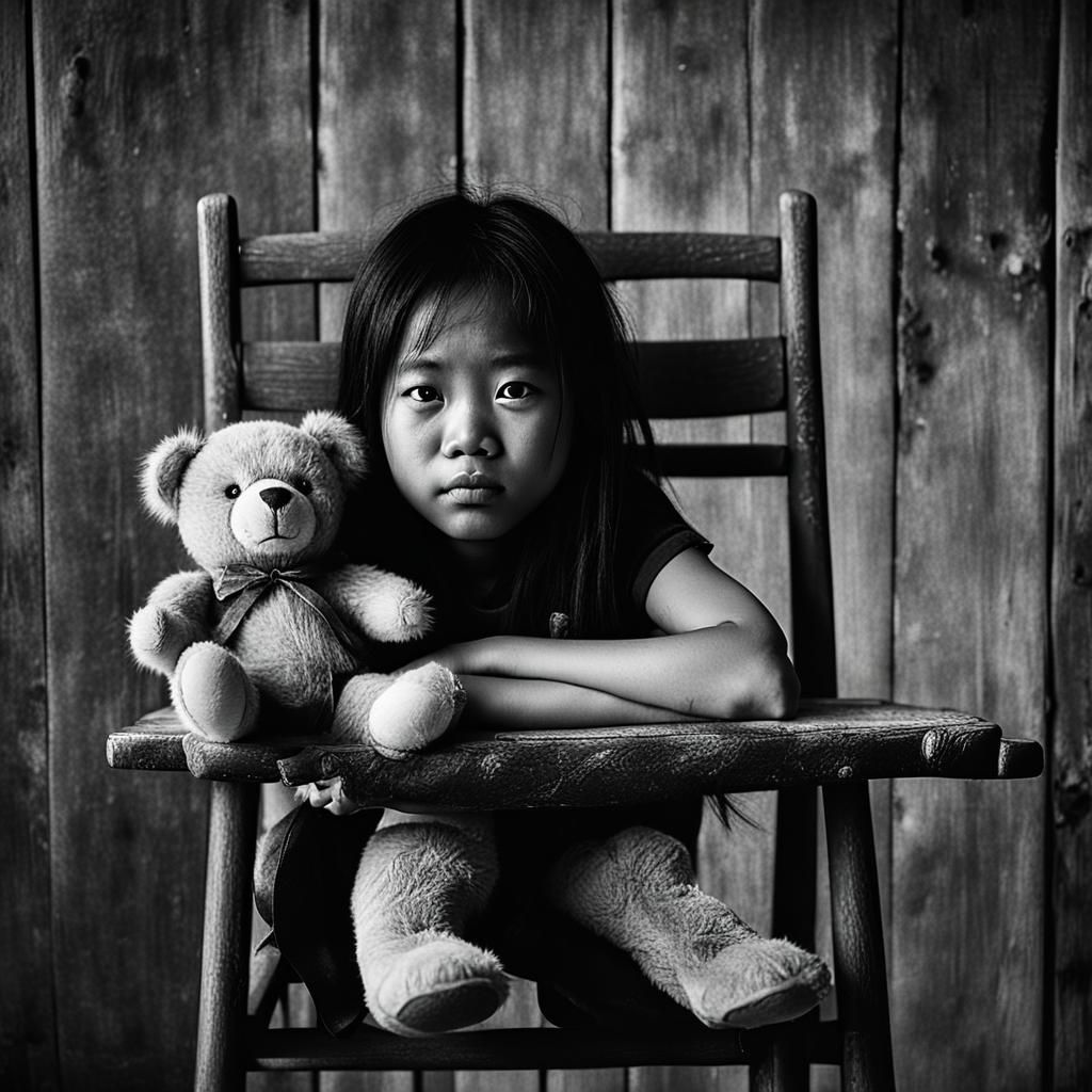 Portrait of a Young Girl with Teddy Bear