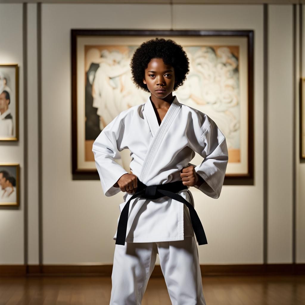 1970s Karate Students in Museum Portrait