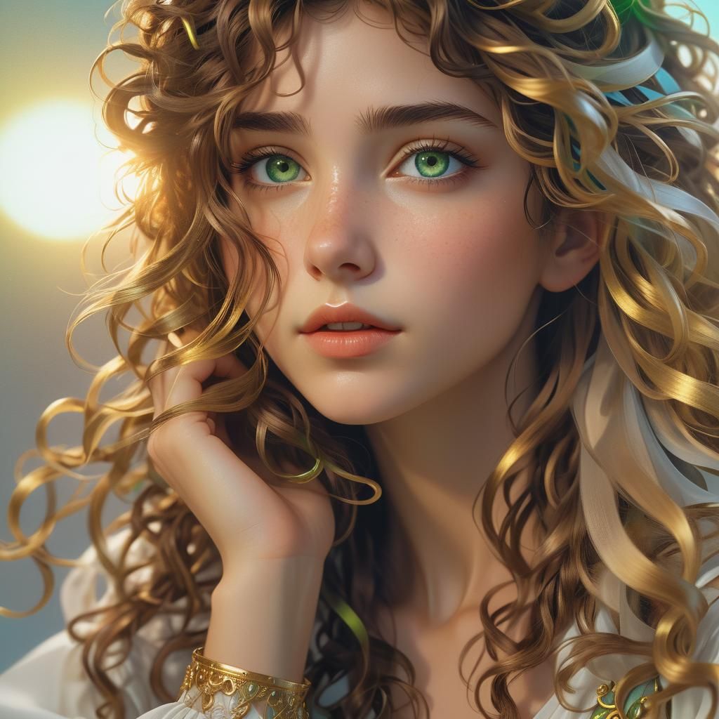 Beautiful Italian Woman Portrait in 3D Anime Art