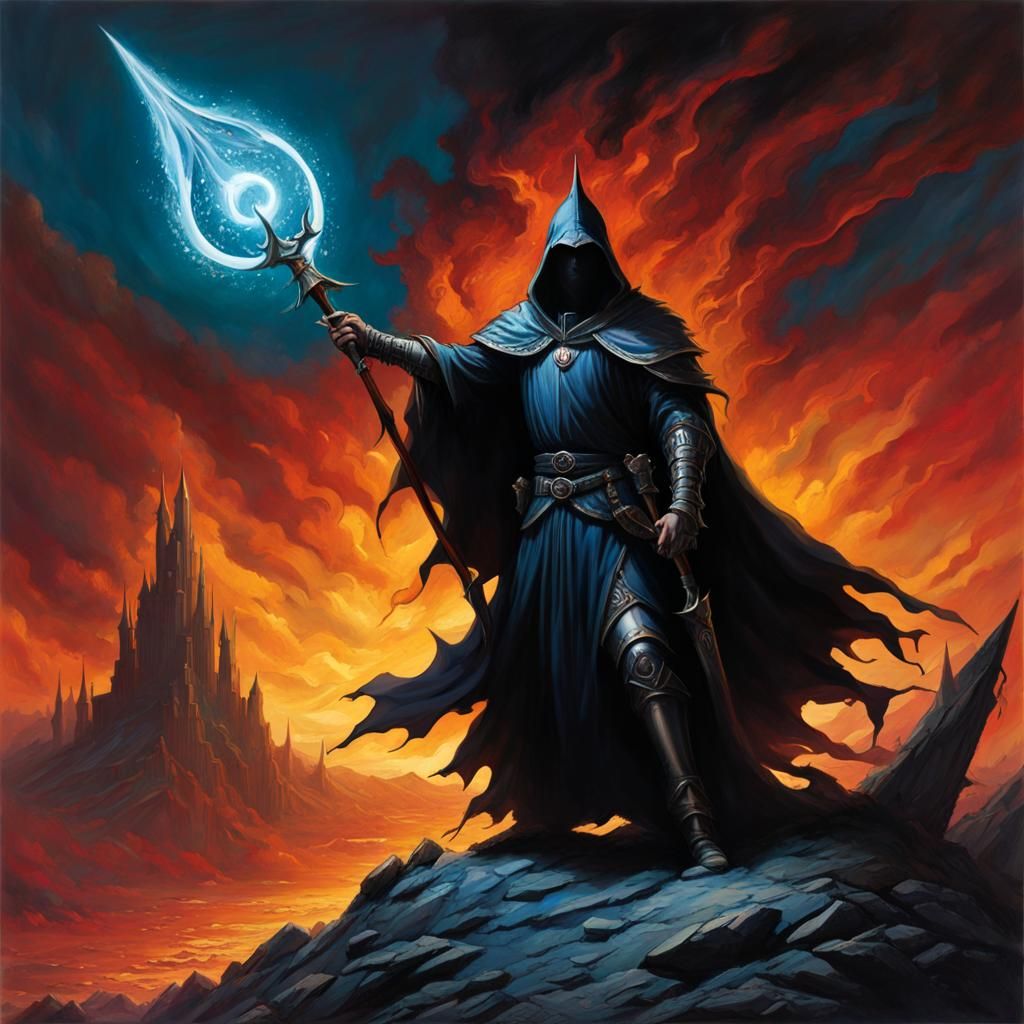 Nazgul Witch King of Angmar in Moody Landscape