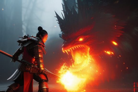 Samurai vs Ninja: Dark Fantasy Concept Art