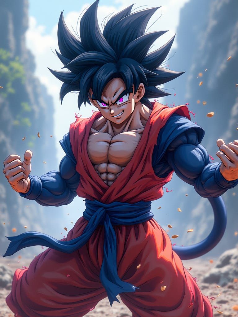 Saiyan Warrior Transformed: Heroic Goku in Super Saiyan 8 Fo...