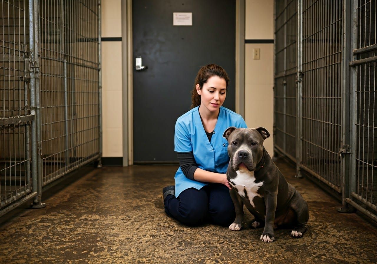 Veterinarian and Blue Pitbull: A Bond of Friendship
