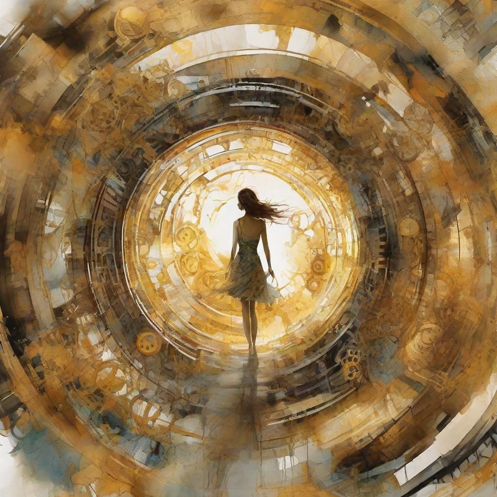 Surrealist Masterpiece: Clockwork Dreams in Golden Light